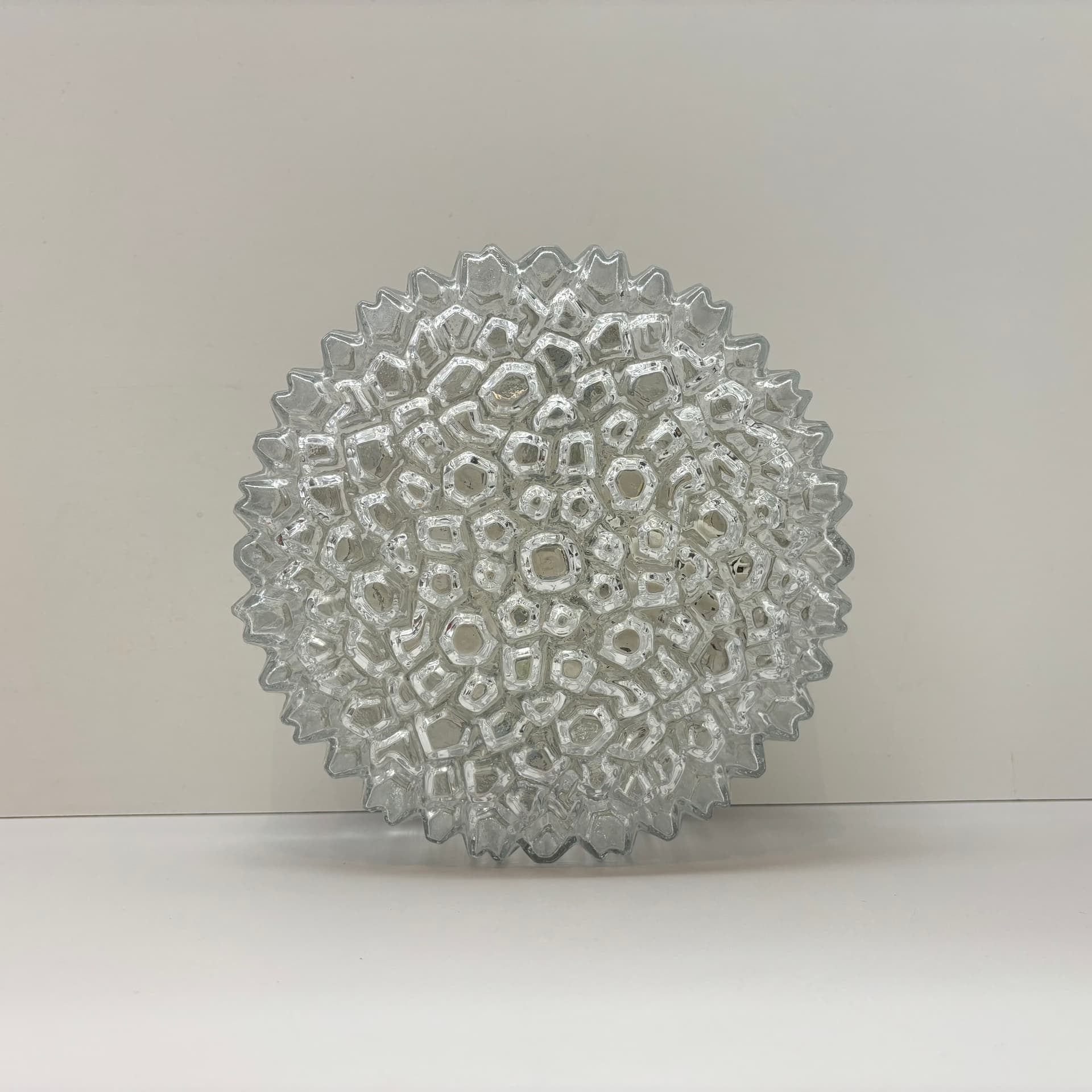 Ceiling Lamp, Glashütte Limburg, transparent glass, Germany, 1980s. - 45853