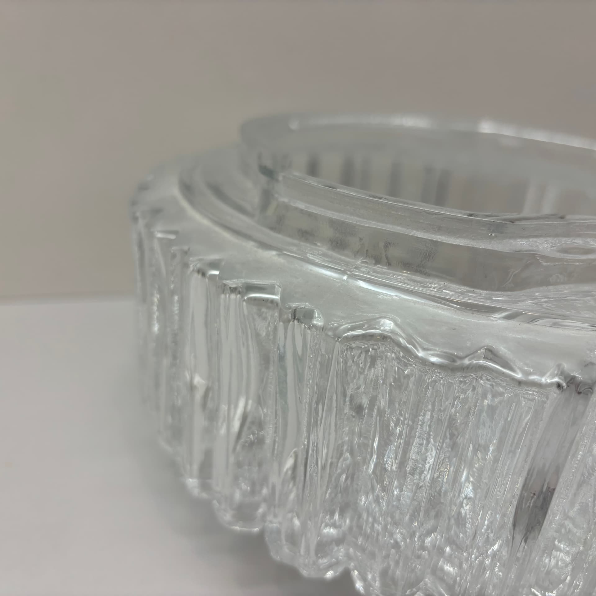 Ceiling Lamp, Glashütte Limburg, transparent glass, Germany, 1980s. - 45844