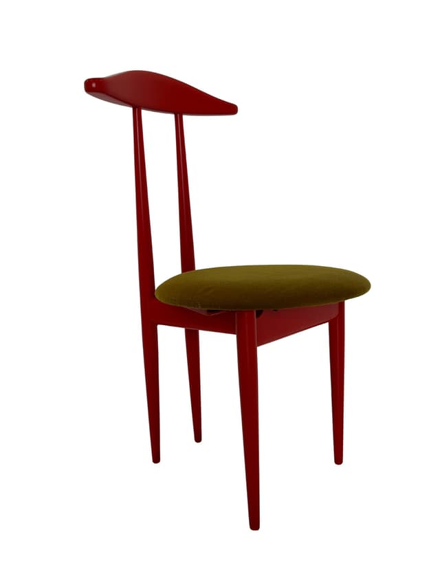 Krzesło kamerdyner, drewno czerwony, Niemcy, lata 70. - WYMIARY