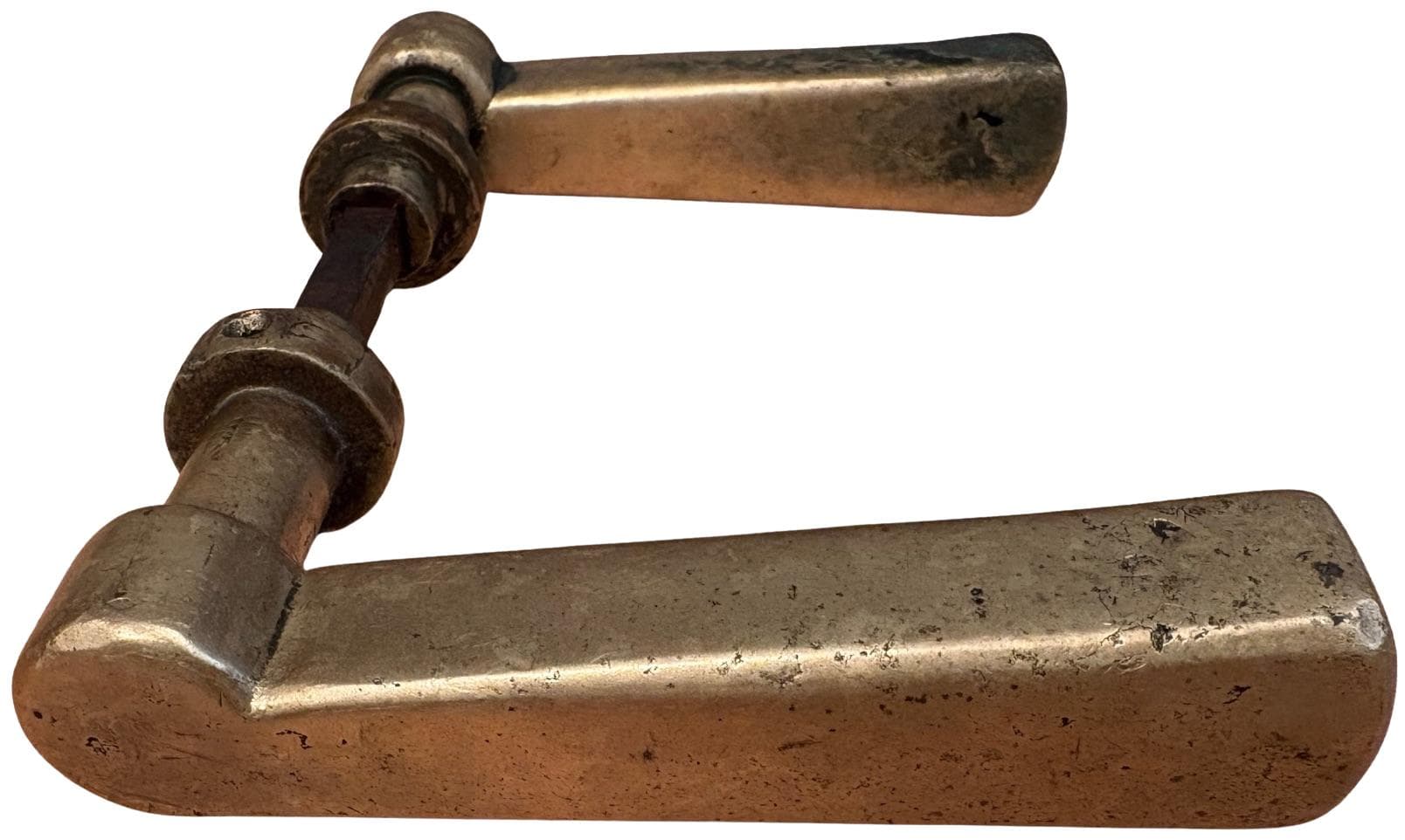 Para klamek drzwiowych Bauhaus, mosiądz złoty, Niemcy, lata 30.