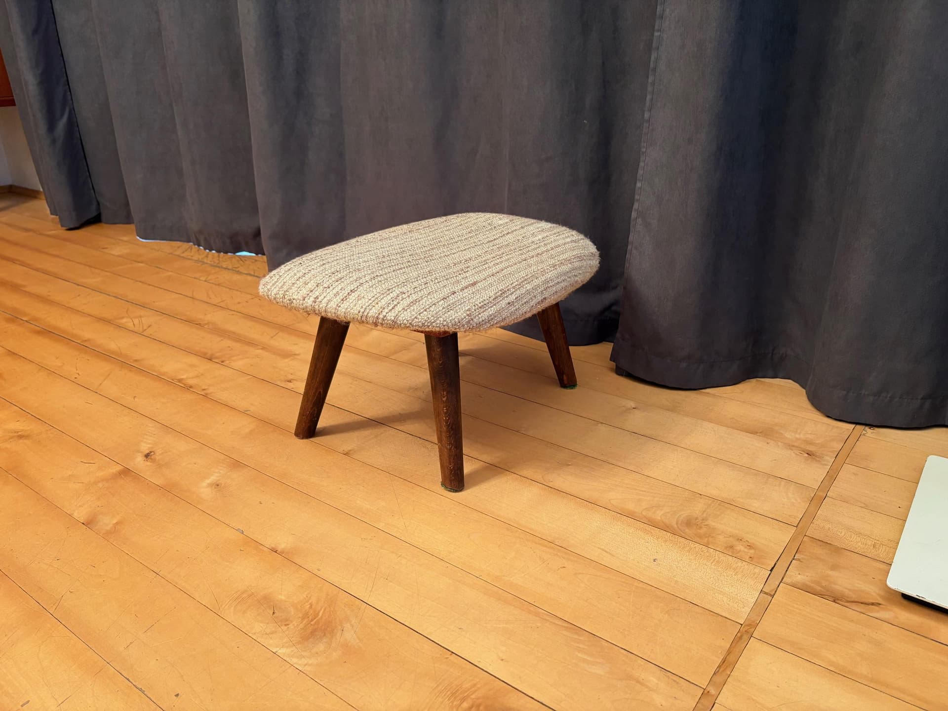 Podnóżek, beżowy, tkanina, Casala, Niemcy, lata 50. - 79822