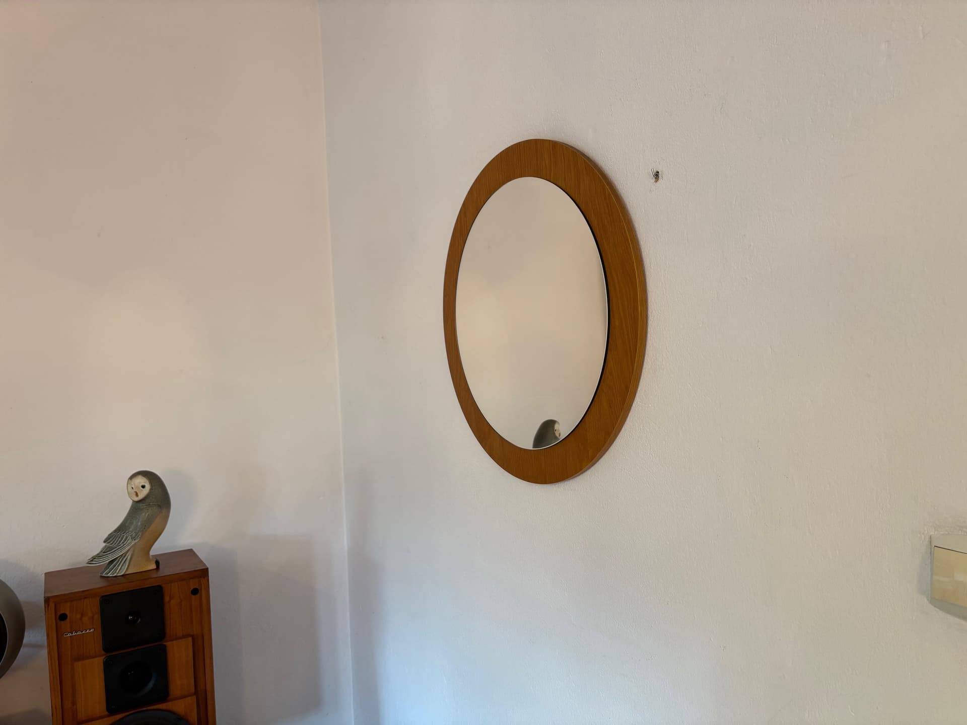 Mirror, brown wood, Denmark, 1960s. - 79803