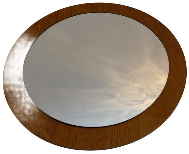 Mirror, brown wood, Denmark, 1960s. - DIMENSION