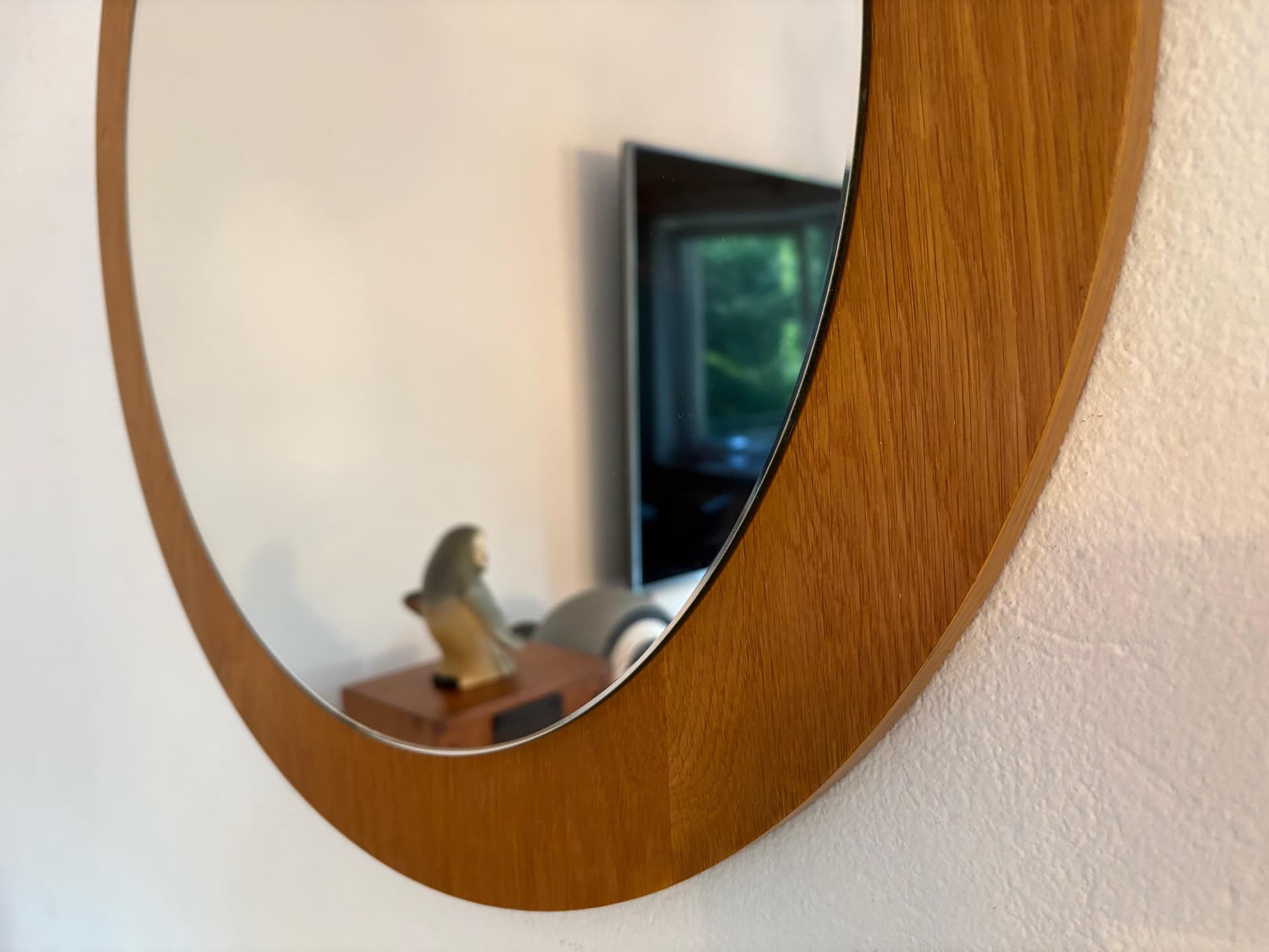 Mirror, brown wood, Denmark, 1960s. - 79800
