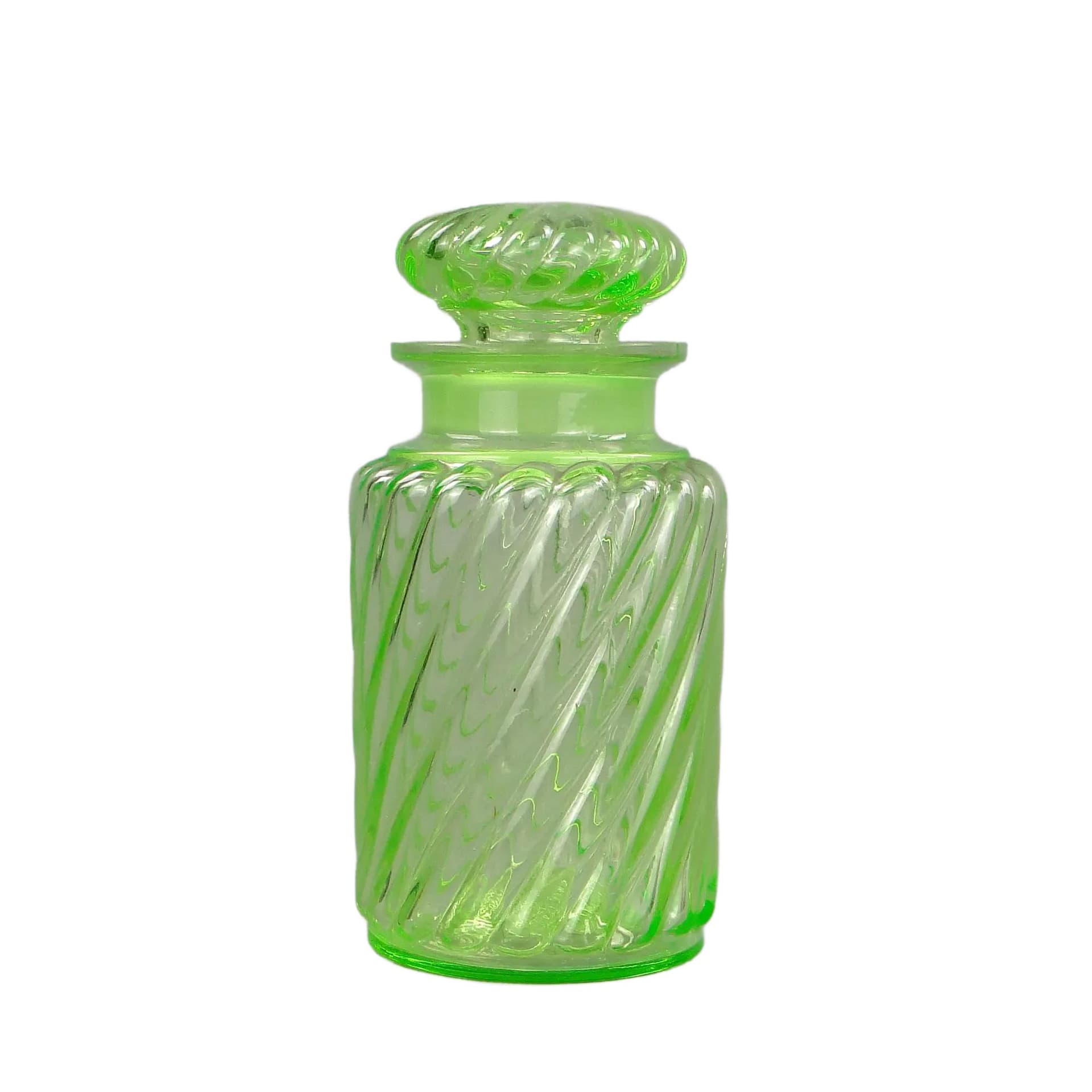 Uranium Green Glass Tea Caddy, Poland, 1910s - 46036