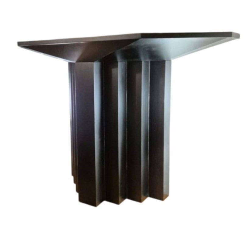 Konsola z lustrem, postmodernizm, drewno czarne, lata 90. - 60979