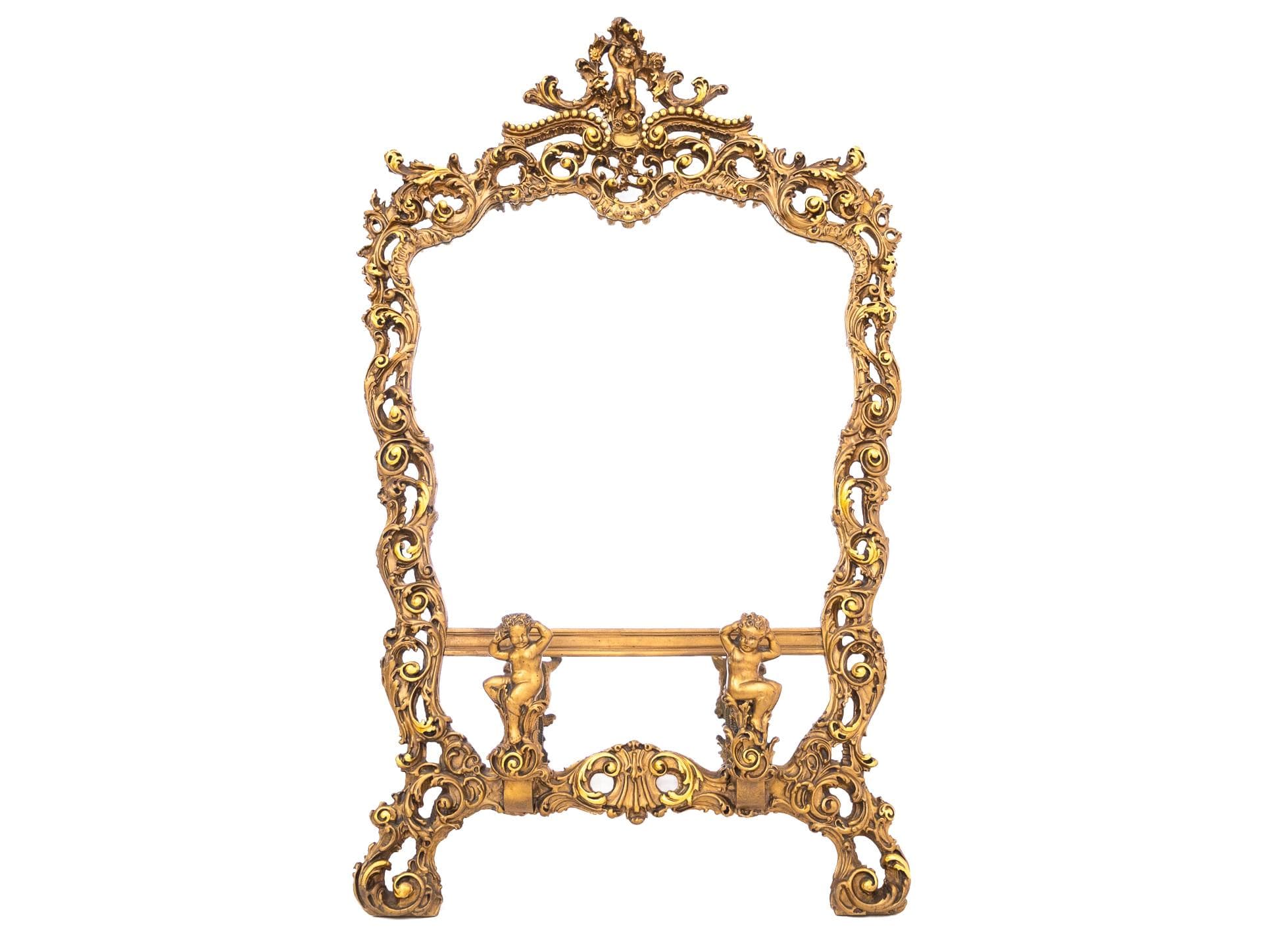 Golden Mirror in Wooden Frame, Baroque, Italy, Early 20th Century