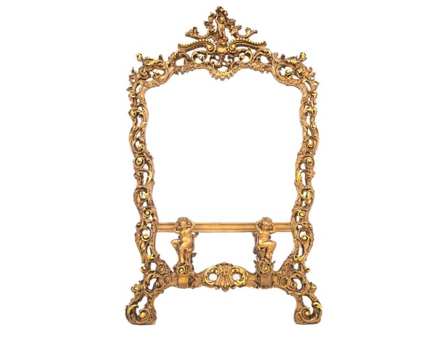 Golden Mirror in Wooden Frame, Baroque, Italy, Early 20th Century - DIMENSION