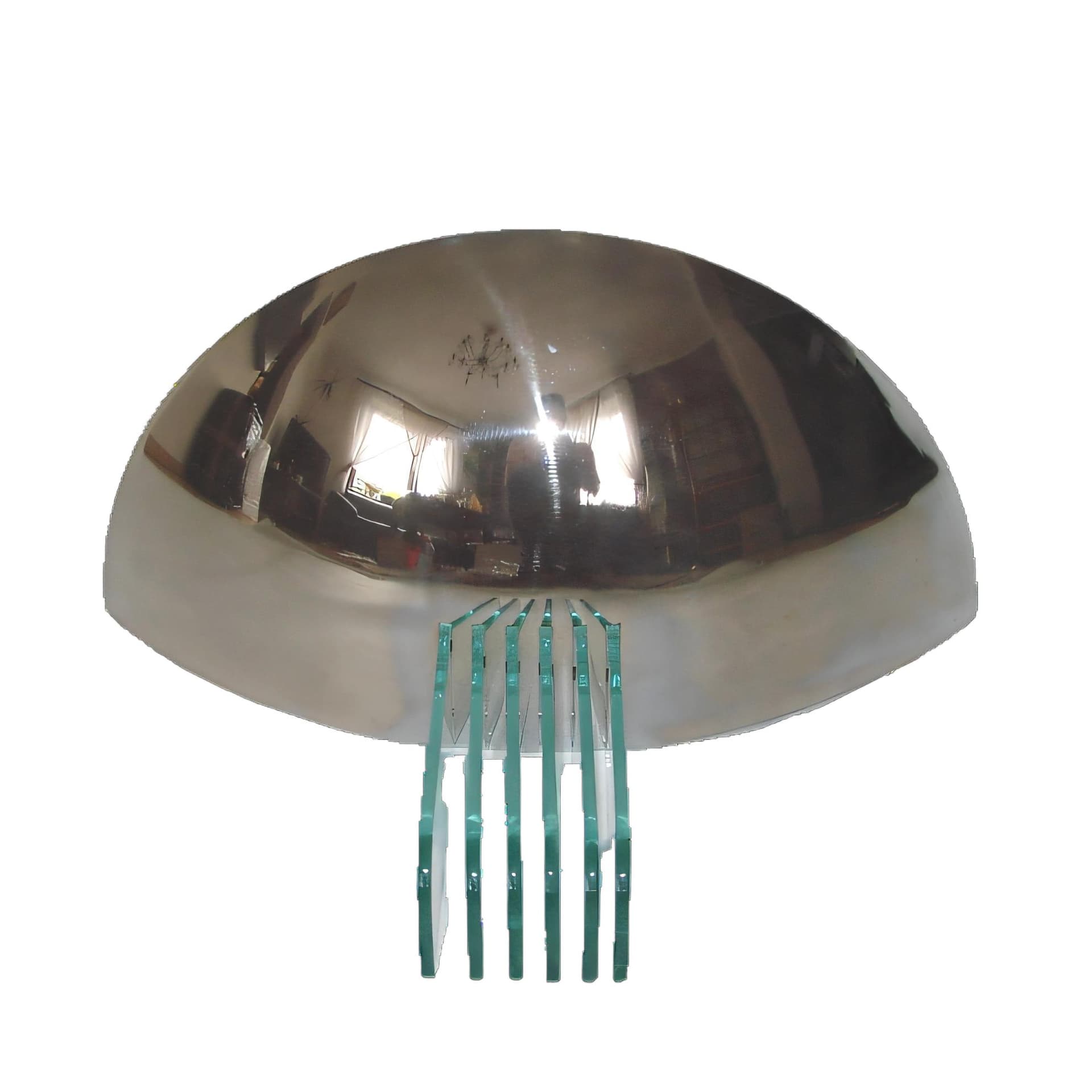 Wall sconce Art Deco, chrome-plated steel silver, glass, 1970s.