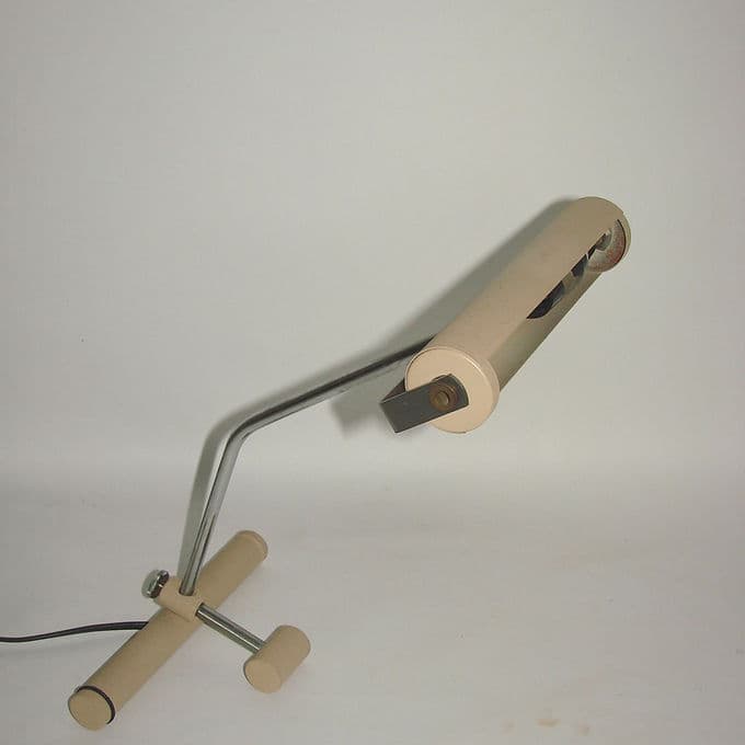Lampa biurkowa, beżowy, metal, lata 70. - 46482