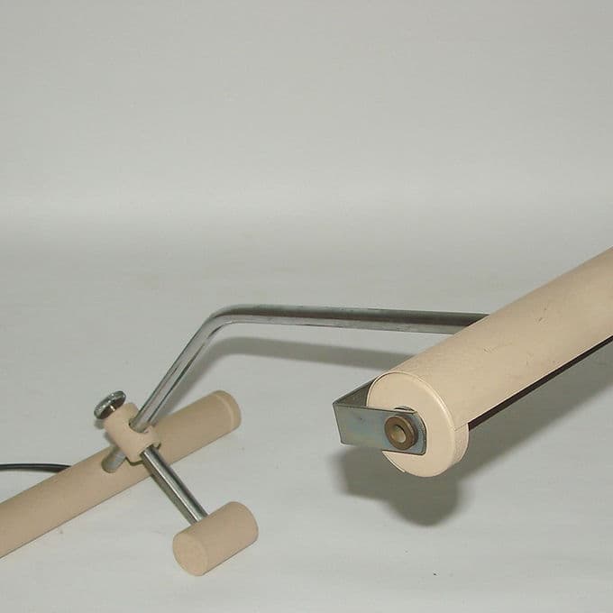 Lampa biurkowa, beżowy, metal, lata 70. - 46479