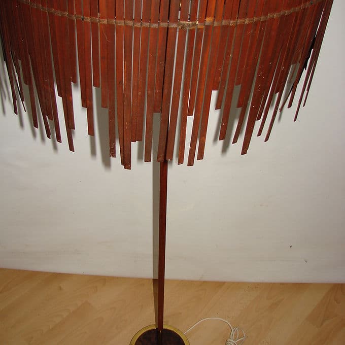 Lampa podłogowa, brązowy ciemny, teak, Dania, lata 60. - 46464