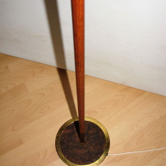 Lampa podłogowa, brązowy ciemny, teak, Dania, lata 60. - 46465