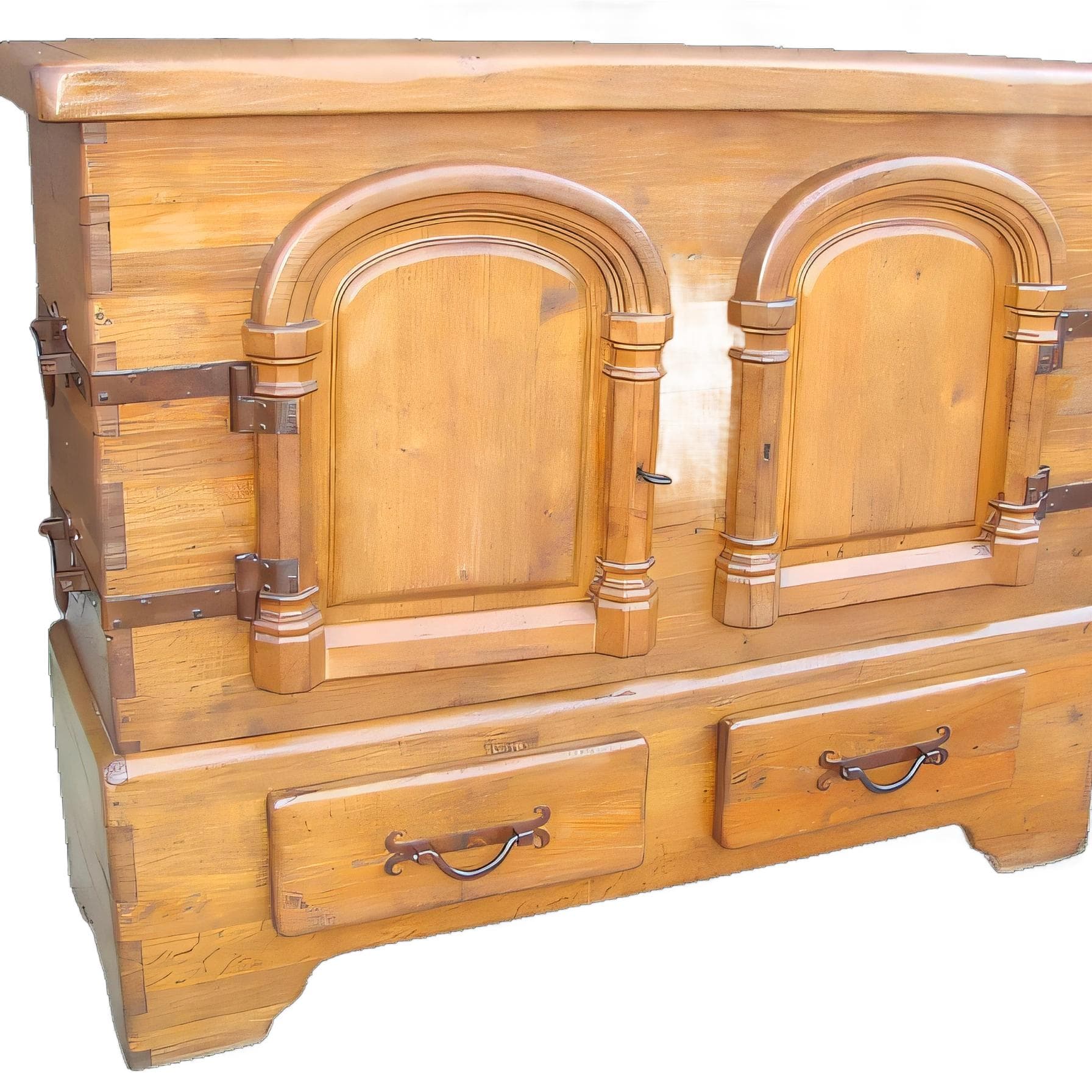 Komoda, dąb brązowy, Polska, lata 50. - 46422