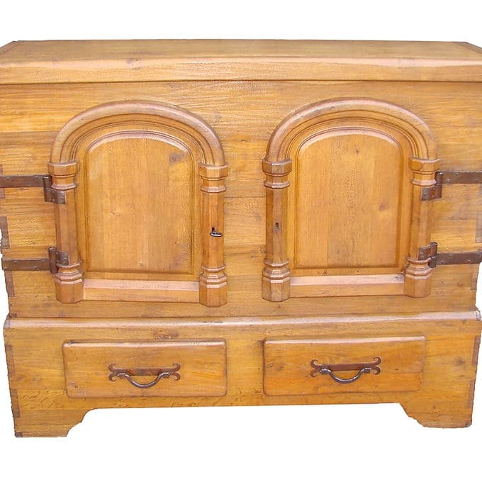 Komoda, dąb brązowy, Polska, lata 50. - 46423