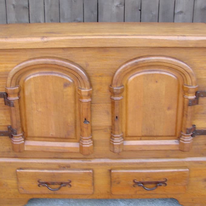 Komoda, dąb brązowy, Polska, lata 50. - 46426