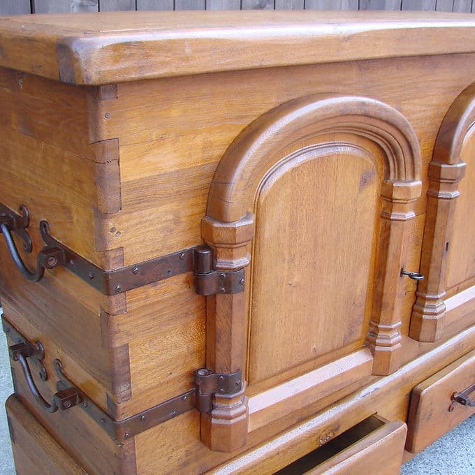 Komoda, dąb brązowy, Polska, lata 50. - 46427