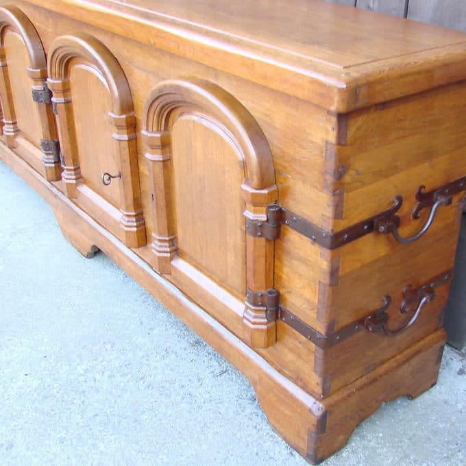 Komoda, dąb brązowy, Polska, lata 50. - 46415