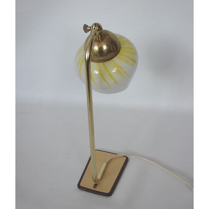 Lampka biurkowa Mid Century, mosiądz biały, lata 60. - 46731