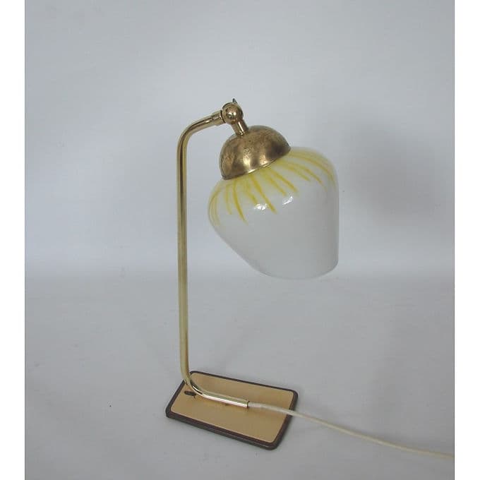 Lampka biurkowa Mid Century, mosiądz biały, lata 60. - 46732