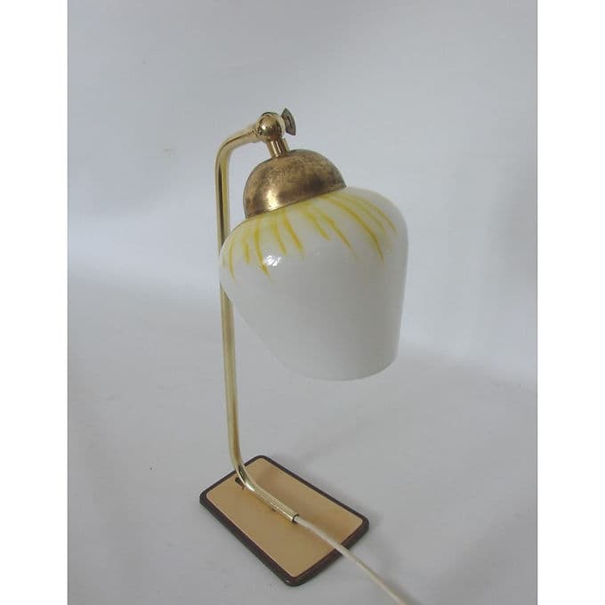 Lampka biurkowa Mid Century, mosiądz biały, lata 60. - 46729