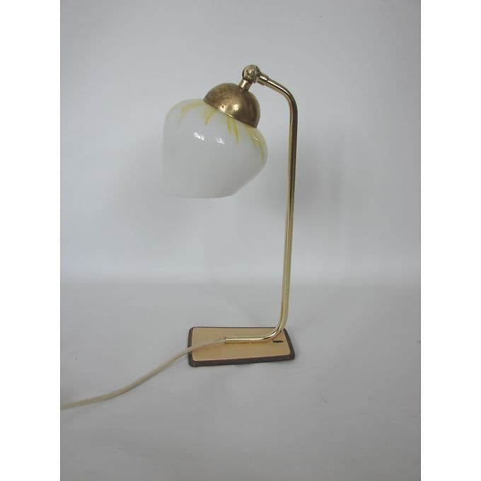 Lampka biurkowa Mid Century, mosiądz biały, lata 60. - 46728