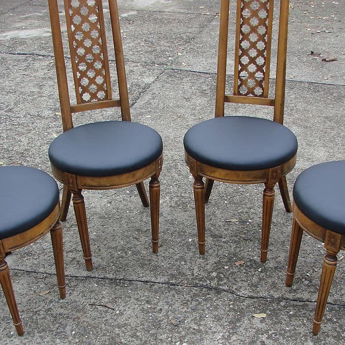 Komplet krzeseł, buk brązowy, Polska, lata 60. - 46712