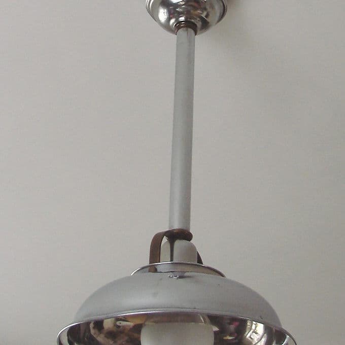 Pendant Lamp Bauhaus, silver, nickel-plated brass, 1930s - 46690