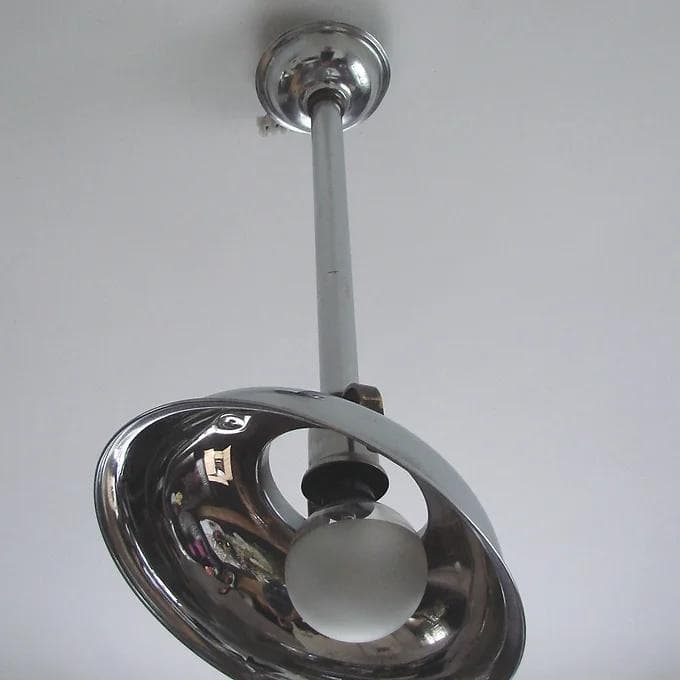 Pendant Lamp Bauhaus, silver, nickel-plated brass, 1930s - 46691