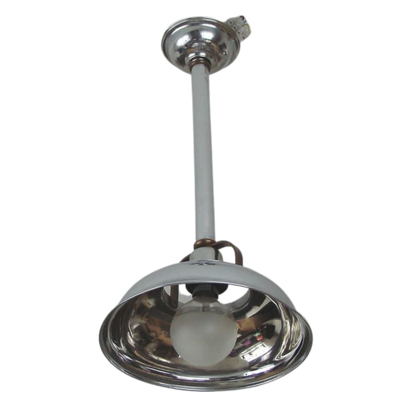 Pendant Lamp Bauhaus, silver, nickel-plated brass, 1930s