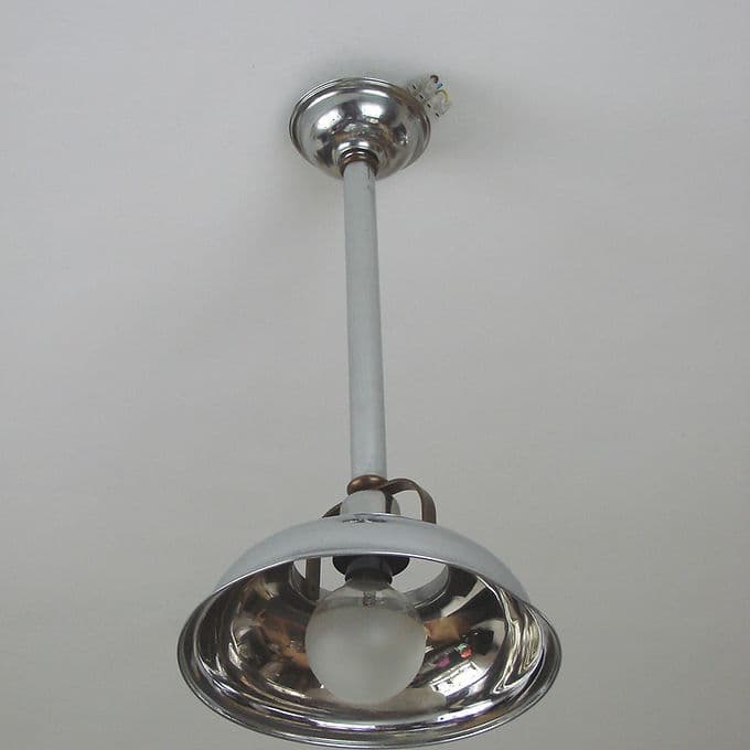 Pendant Lamp Bauhaus, silver, nickel-plated brass, 1930s - 46689