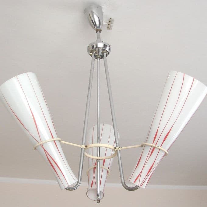 Chandelier Zukov, nickel-plated silver metal, 1970s. - 46677