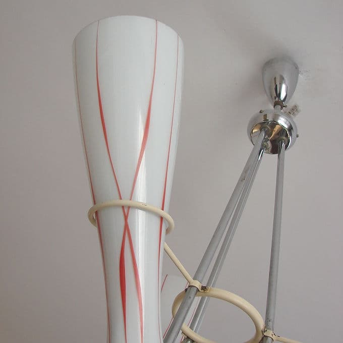 Chandelier Zukov, nickel-plated silver metal, 1970s. - 46678