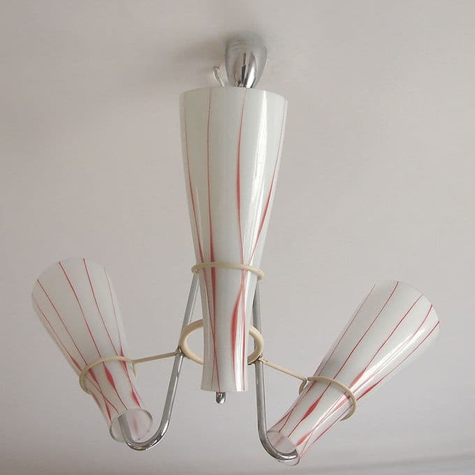 Chandelier Zukov, nickel-plated silver metal, 1970s. - 46681