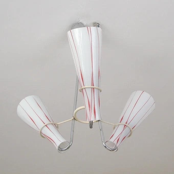 Chandelier Zukov, nickel-plated silver metal, 1970s. - 46675