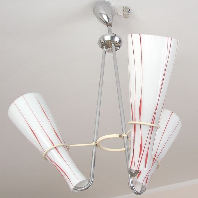 Chandelier Zukov, nickel-plated silver metal, 1970s. - 46676