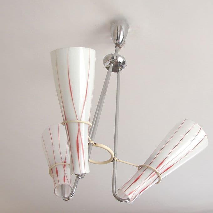 Chandelier Zukov, nickel-plated silver metal, 1970s. - 46680