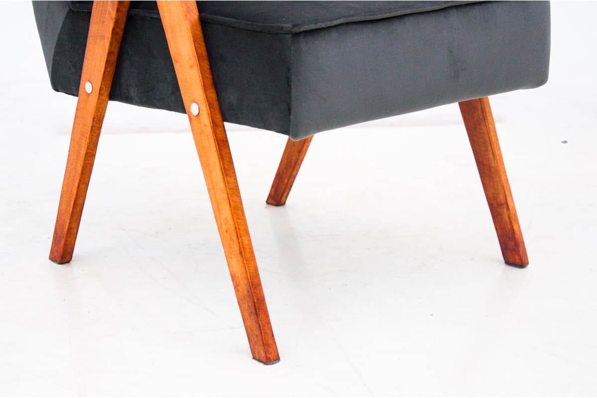 Antracytowe fotele bukowe, Polska, lata 60. - 46845