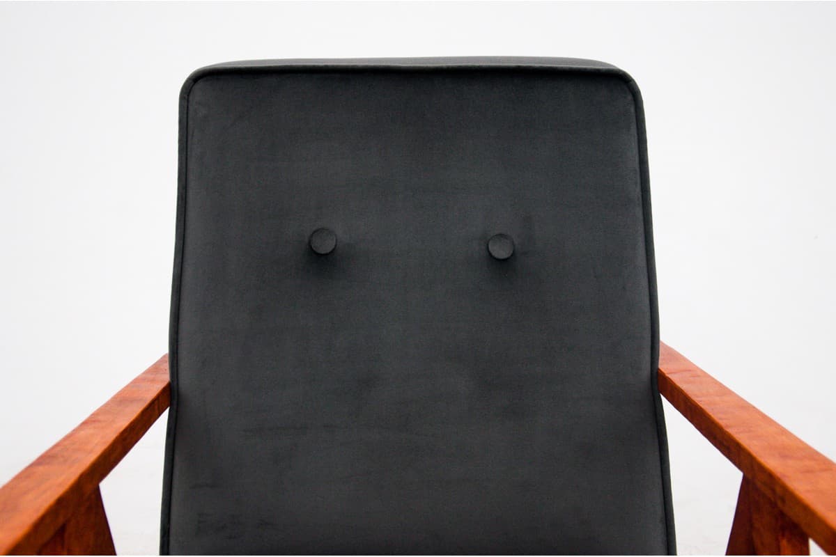 Antracytowe fotele bukowe, Polska, lata 60. - 46842