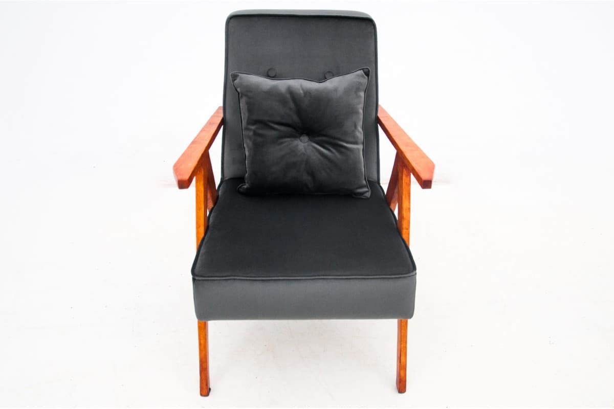 Antracytowe fotele bukowe, Polska, lata 60. - 46840