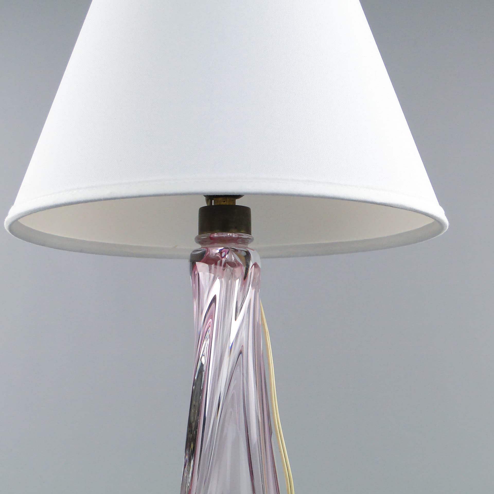 Lampa stołowa, Val St Lambert, szkło czerwony, Belgia, lata 60. - 47001