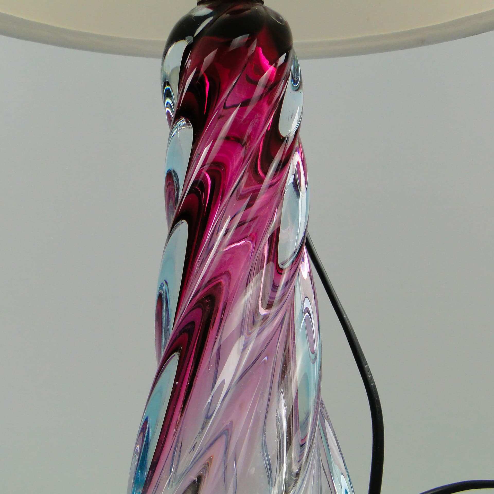 Lampa stołowa, multicolor szkło, Val St Lambert, Belgia, lata 60. - 47011