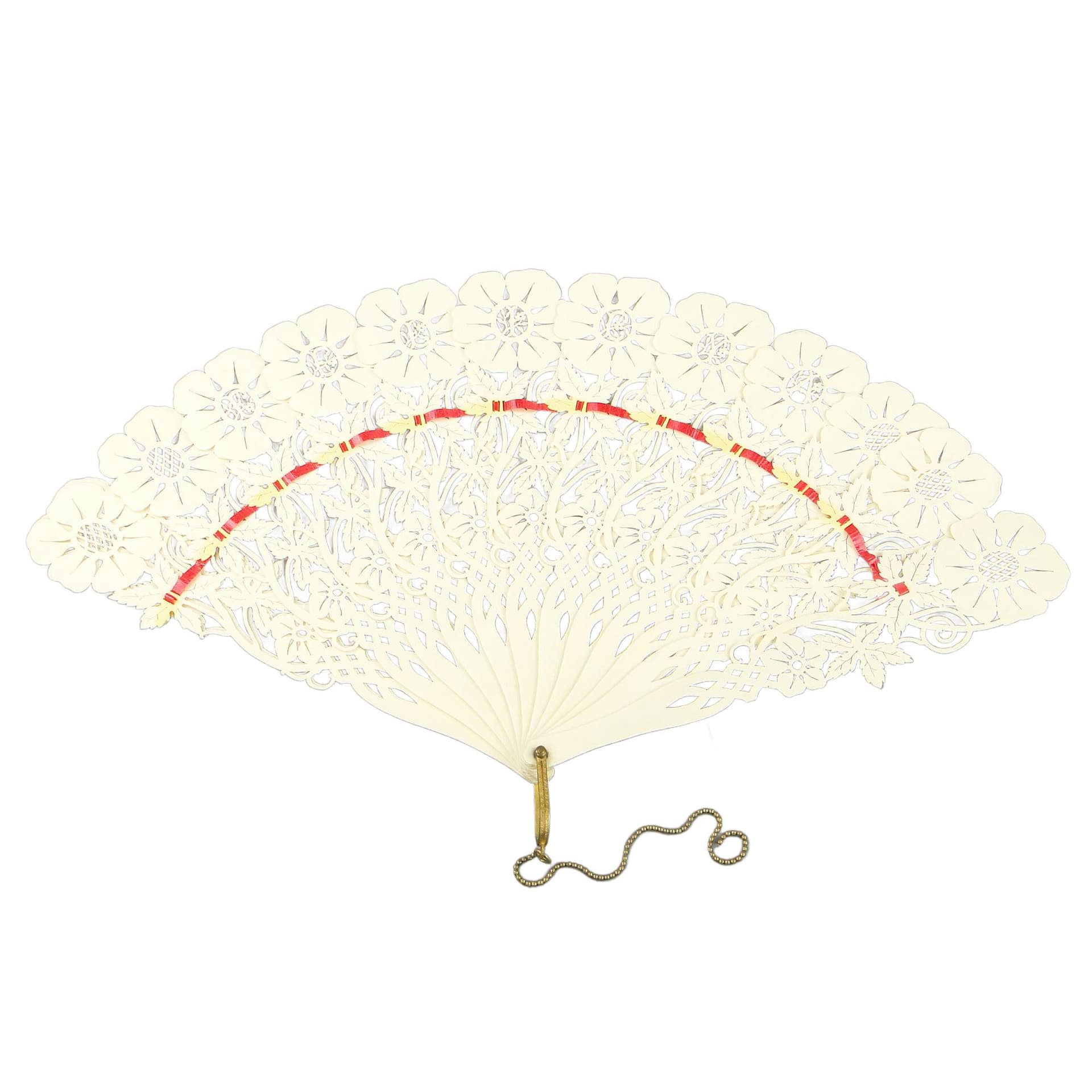 Wachlarz Biedermeier, kość ivory white, mosiądz złocony, Austria, XIX w.