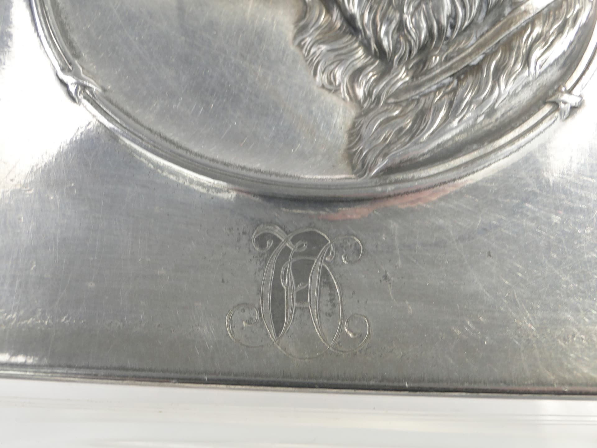 Desk Box Art Nouveau, transparent crystal, silver-plated pewter, WMF, Germany, early 20th c. - 47407