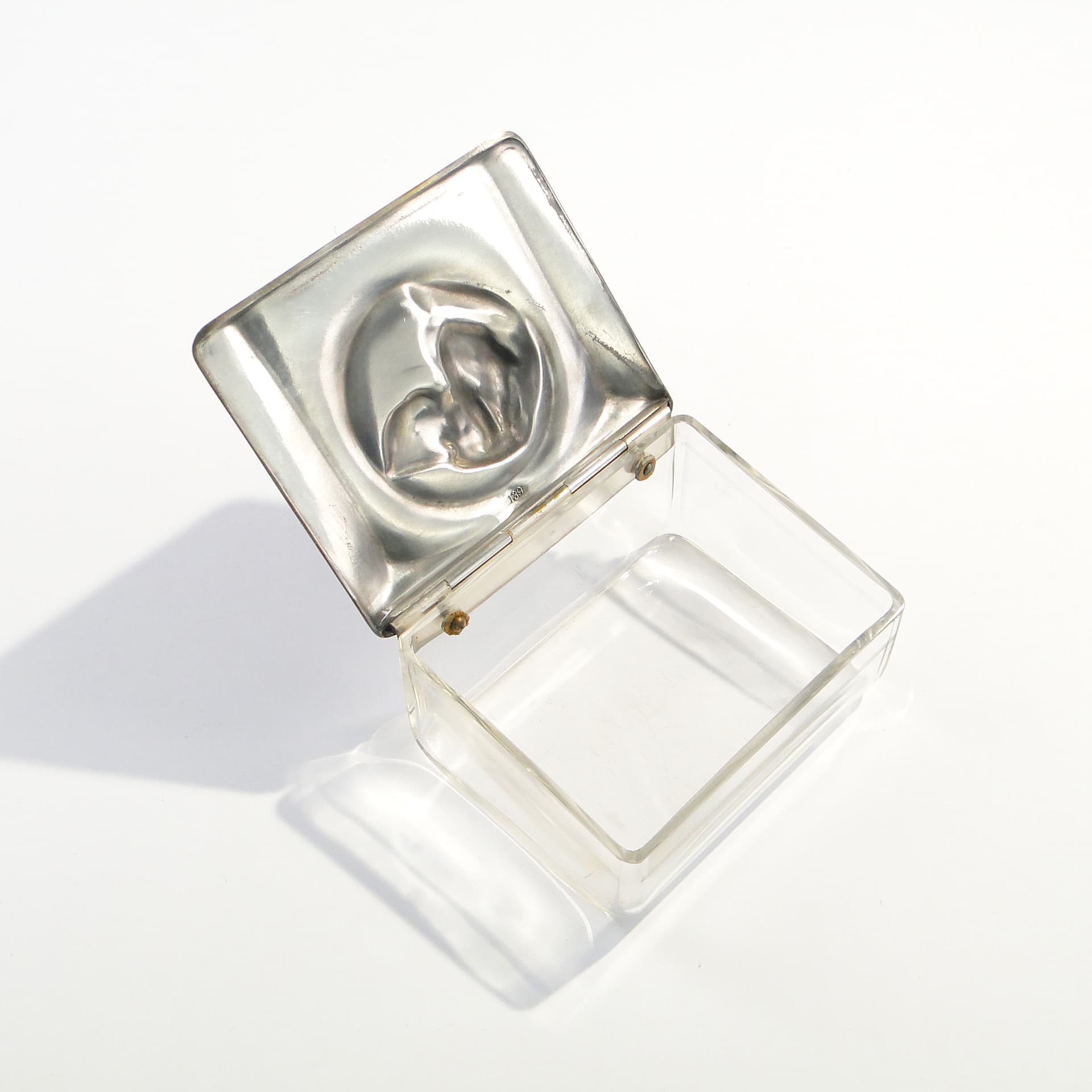 Desk Box Art Nouveau, transparent crystal, silver-plated pewter, WMF, Germany, early 20th c. - 47408