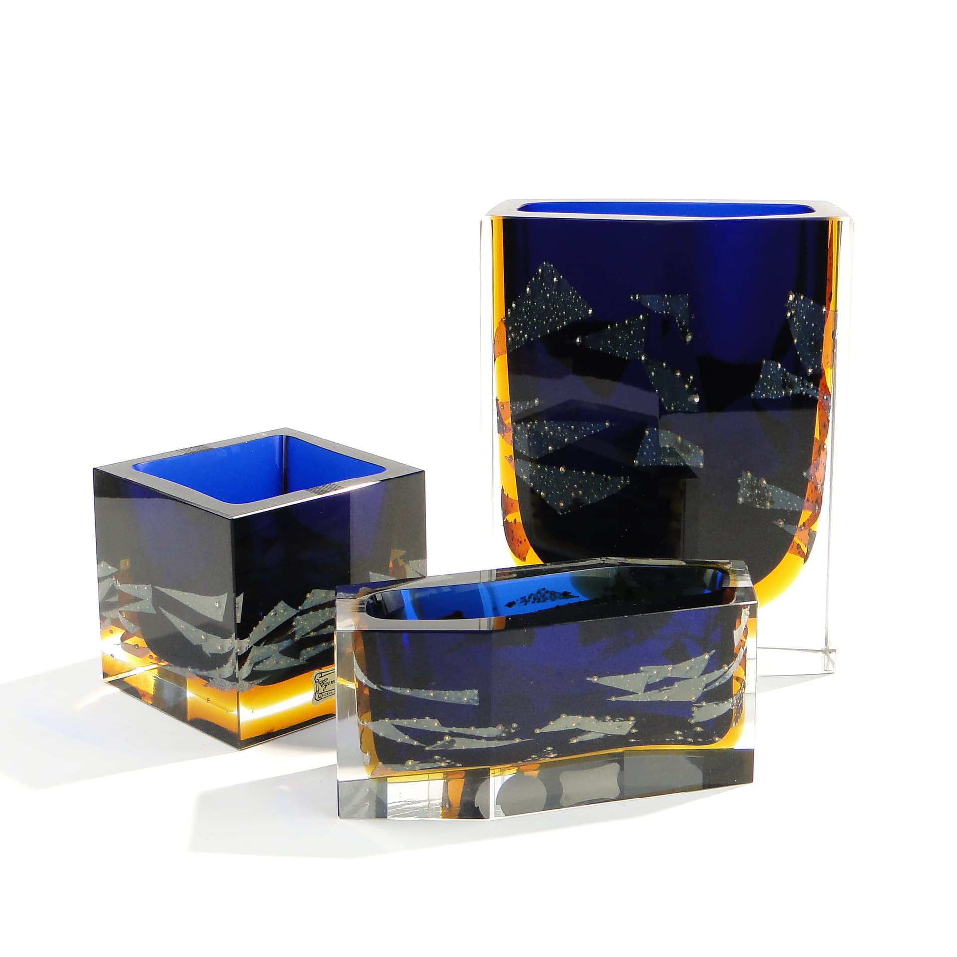 Przybornik, szkło fioletowy, proj. P. Hlava, Czechy, lata 60. - 47446