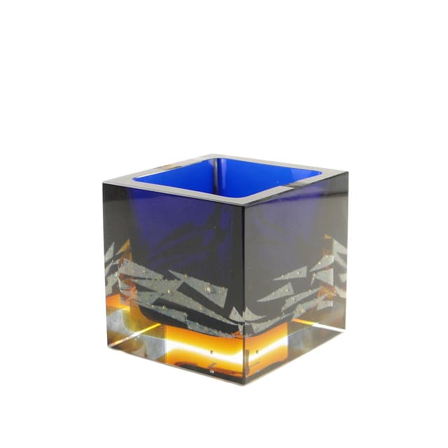 Przybornik, multikolor, szkło, proj. P. Hlava, Czechosłowacja, lata 60. - WYMIARY