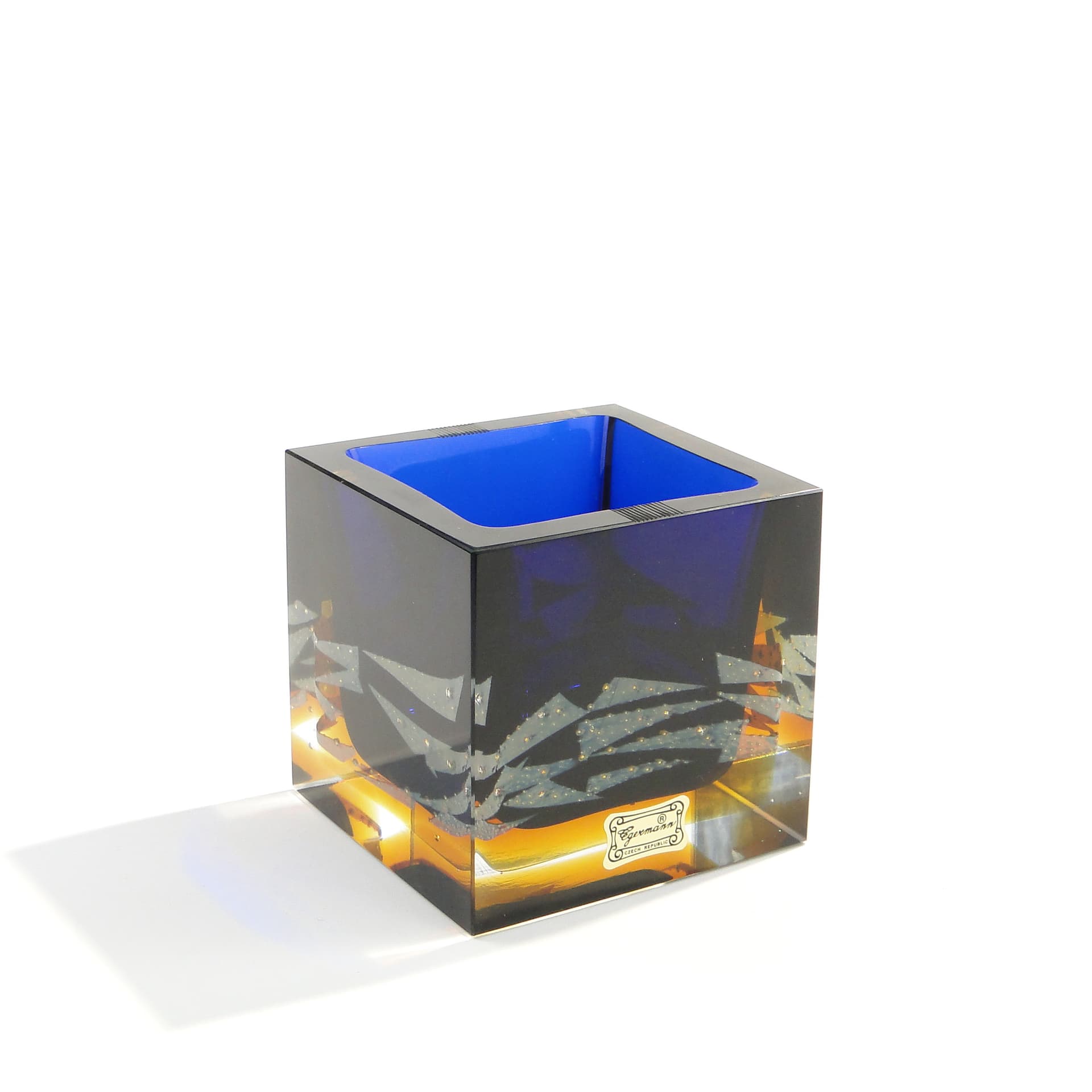 Przybornik, multikolor, szkło, proj. P. Hlava, Czechosłowacja, lata 60. - 47450