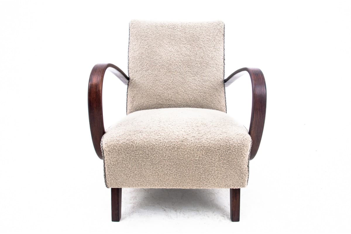 Beżowe fotele Art Deco, proj. J. Halabala, Czechosłowacja, lata 30. - 47327