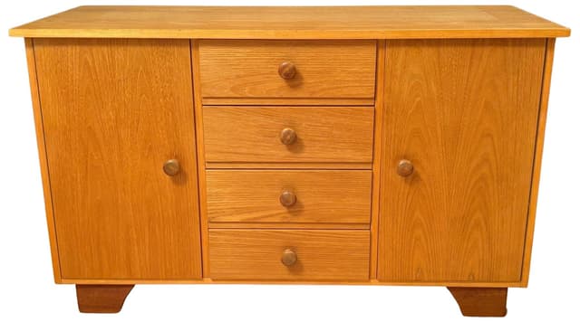 Sideboard, jasnobrązowy, buk, Niemcy, lata 60. - WYMIARY